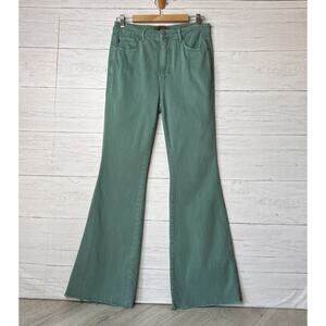 Judy Blue Jeans Womens Size 13/31 Green Garment Dyed Boot Cut Raw Hem